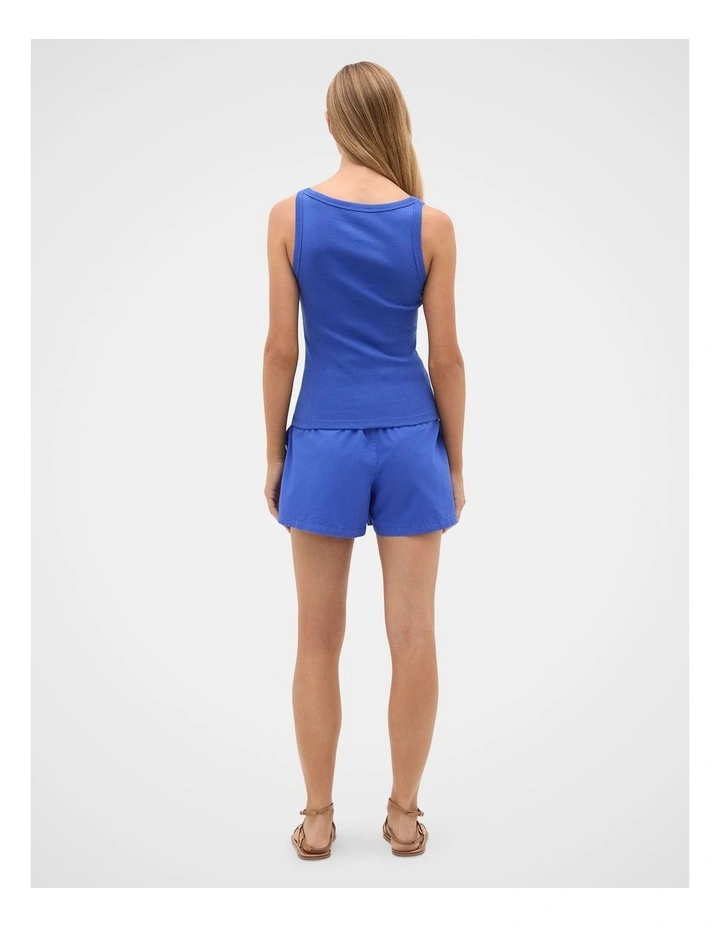 Australian Cotton Scoop Neck Tank in Sapphire Blue image 4