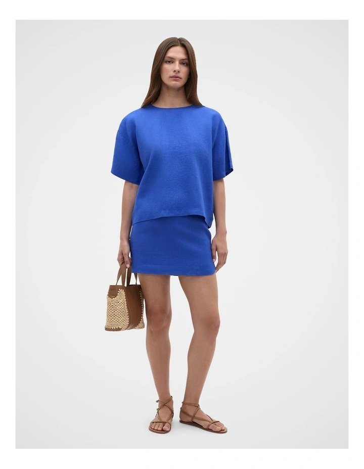 Core Linen Curve Hem Mini Skirt image 2