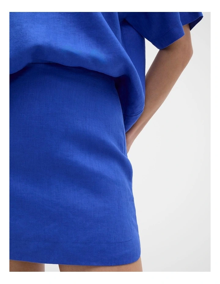 Core Linen Curve Hem Mini Skirt image 3