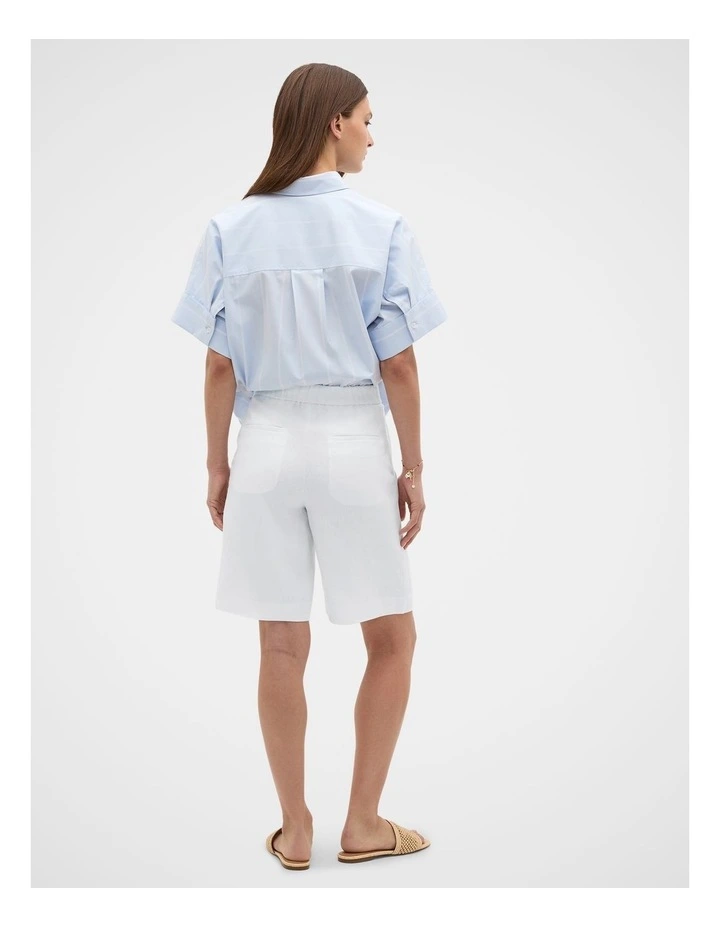 Linen Longline Short in Whisper White image 4
