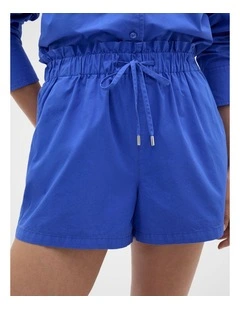 Cotton Garment Dyed Short in Sapphire Blue