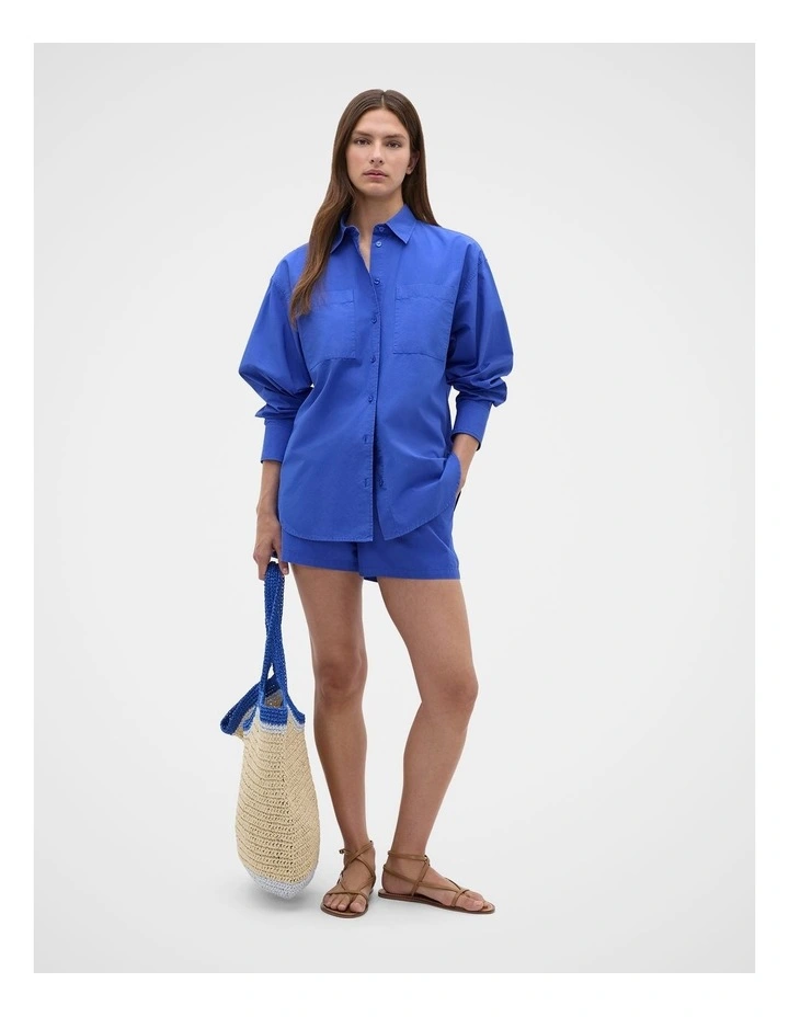 Cotton Garment Dyed Short in Sapphire Blue image 2