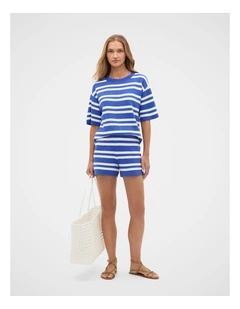 Boucle Knit Striped Short in