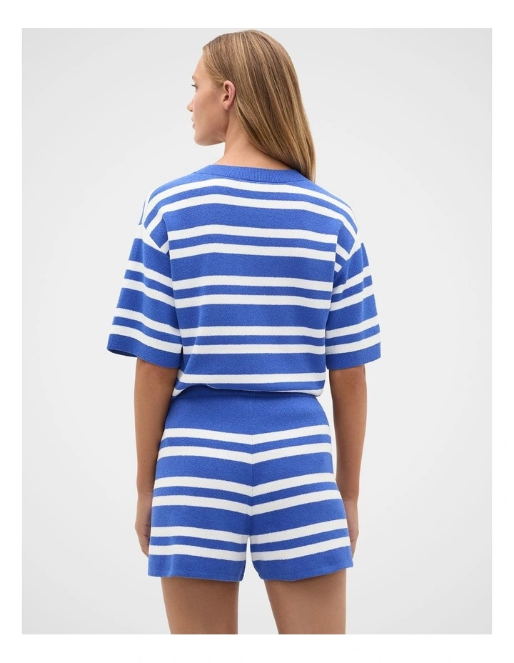 Boucle Knit Striped Short in image 4