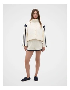 Contrast Trim Relaxed Short in Coconut Cream