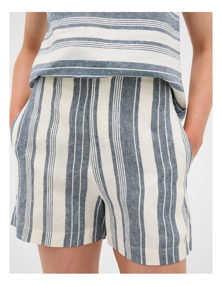 Linen High Rise Striped Short in image 2