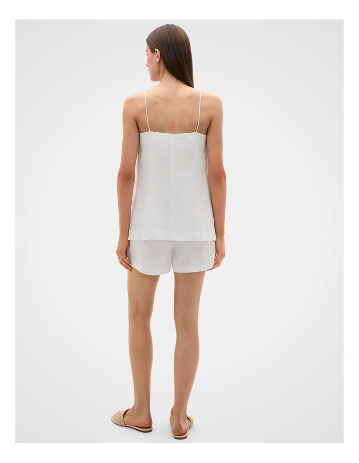 Linen Longline Cami in Whisper White image 3