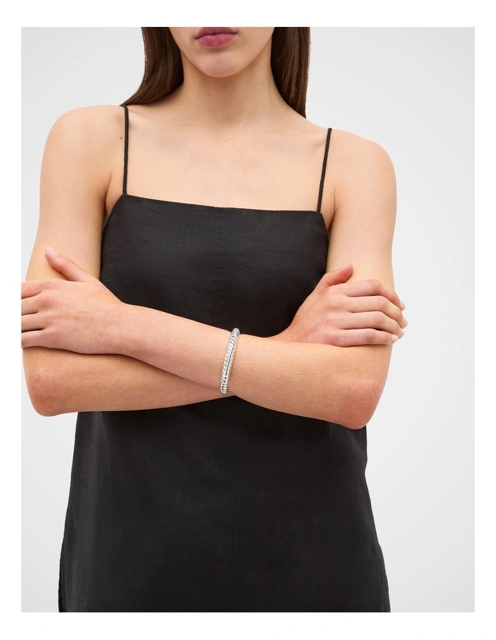 Linen Longline Cami in Black image 3