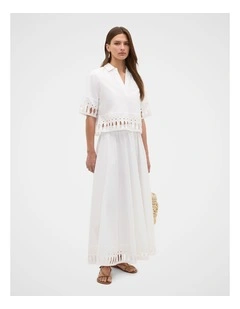 Poplin Cutwork Shirt in Whisper White