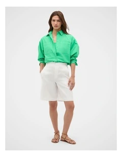Cotton Garment Dyed Shirt in Palm Green