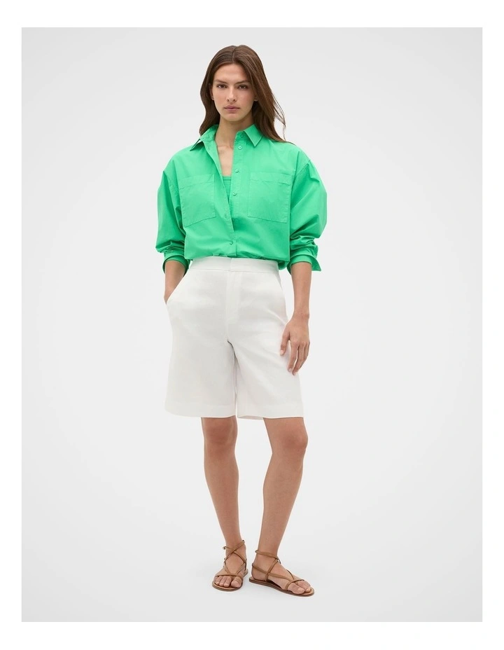 Cotton Garment Dyed Shirt in Palm Green image 1