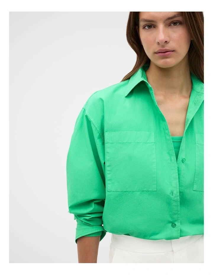 Cotton Garment Dyed Shirt in Palm Green image 2