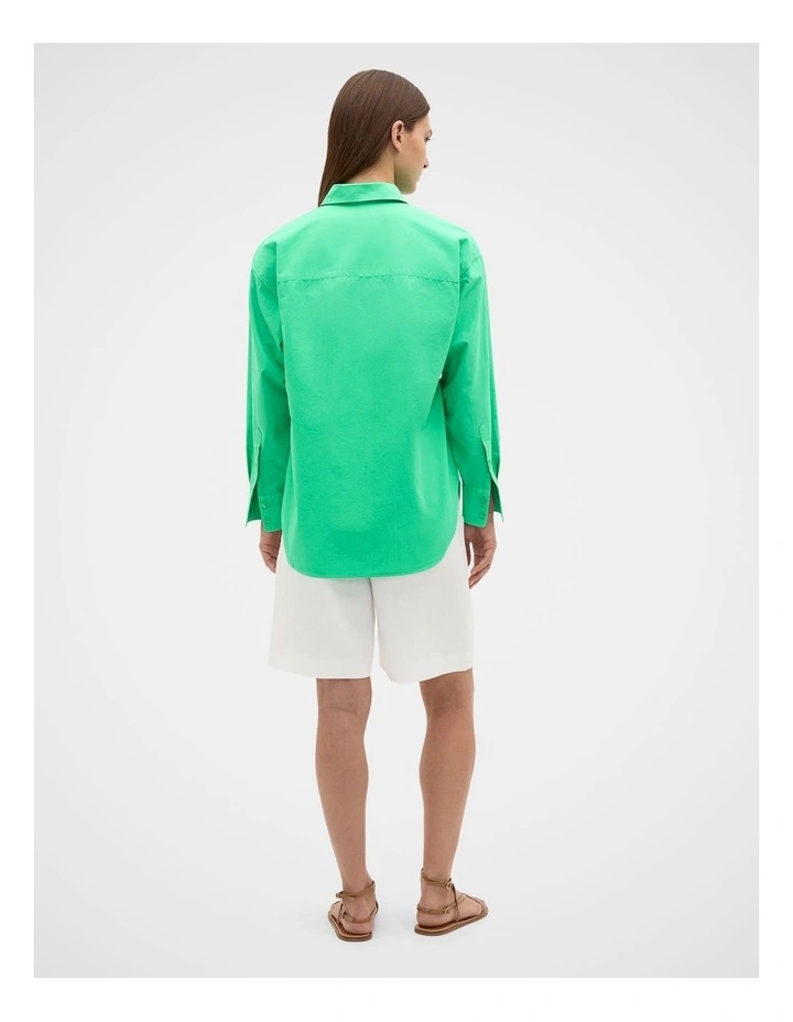 Cotton Garment Dyed Shirt in Palm Green image 4