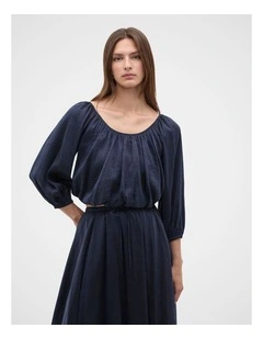 Fluid Luxe Top in Twilight Blue