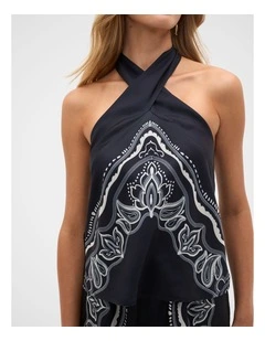 Scarf Print Halter in Scarf Print