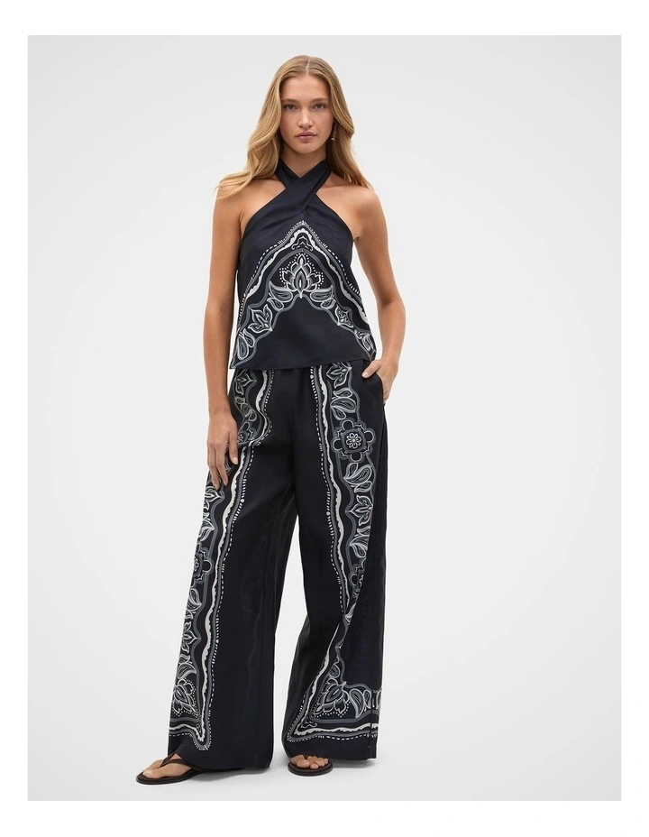 Scarf Print Halter in Scarf Print image 3