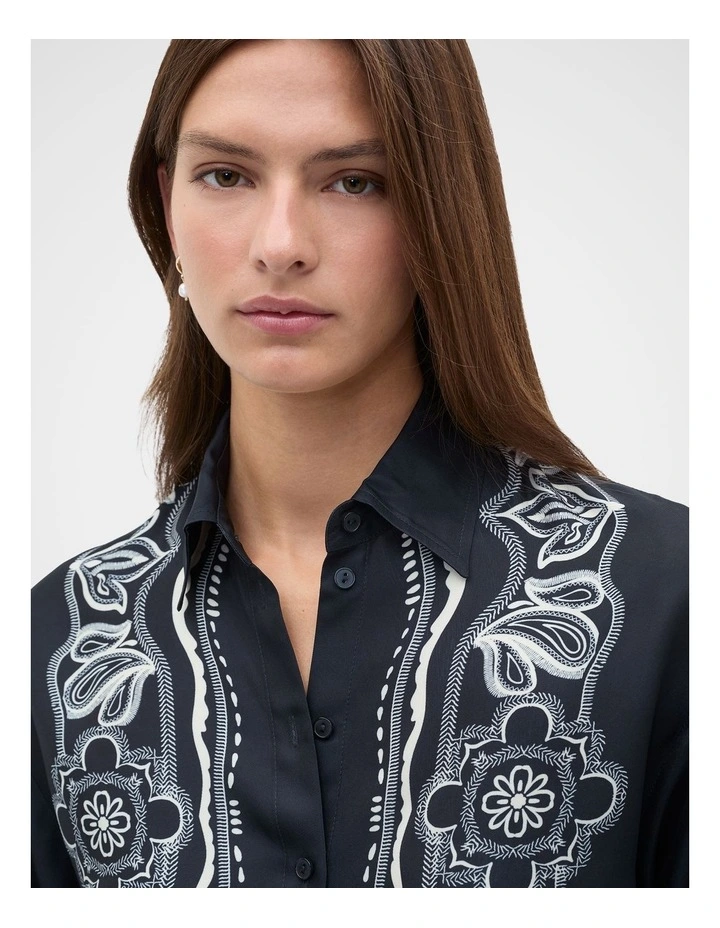 Scarf Print Shirt in Scarf Print image 2