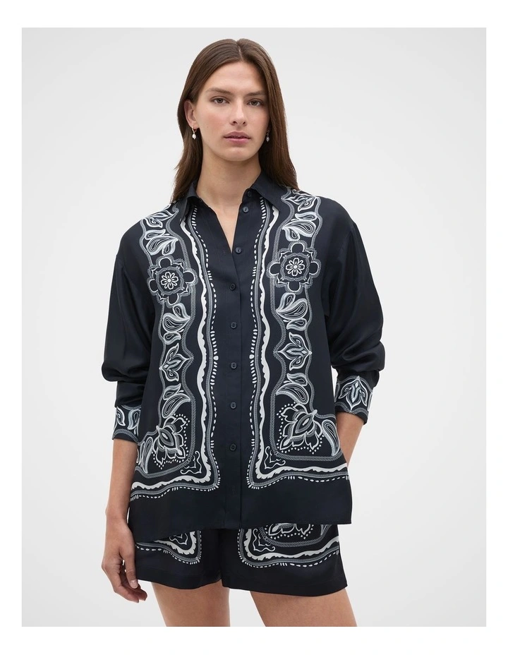 Scarf Print Shirt in Scarf Print image 4