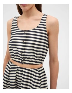 Stripe Cropped Top in Twilight Blue Stripe