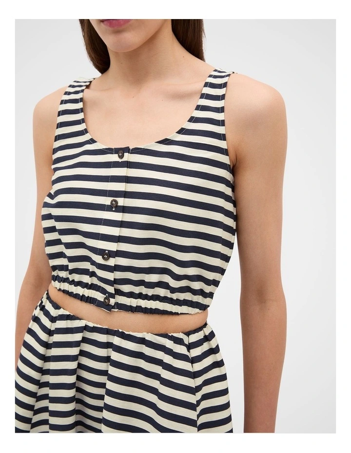 Stripe Cropped Top in Twilight Blue Stripe image 1