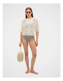 Crochet Lace Top in Coconut Cream