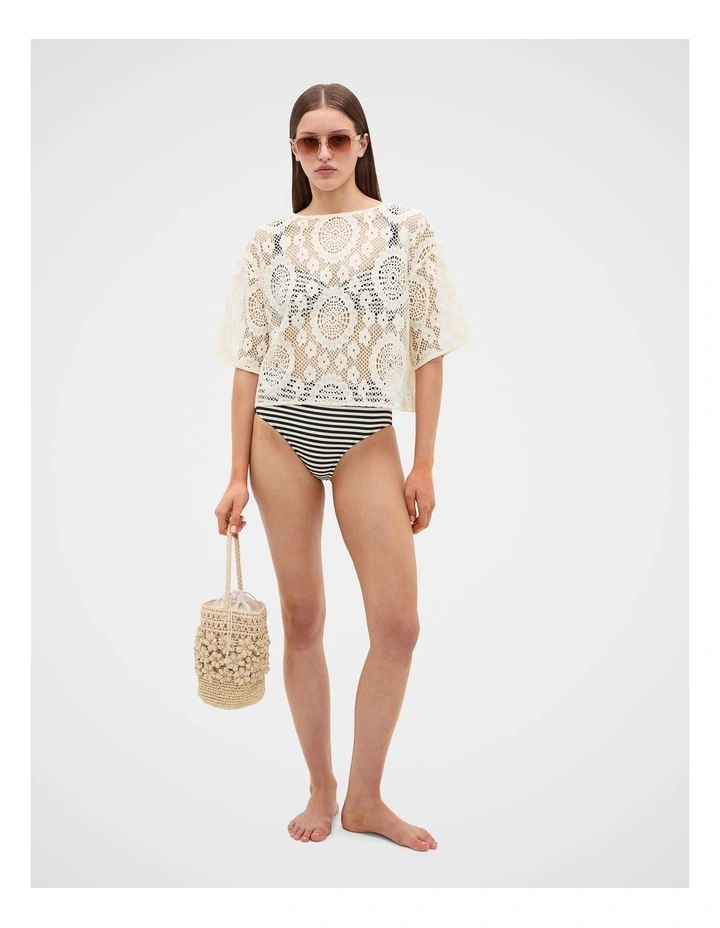 Crochet Lace Top in Coconut Cream image 1