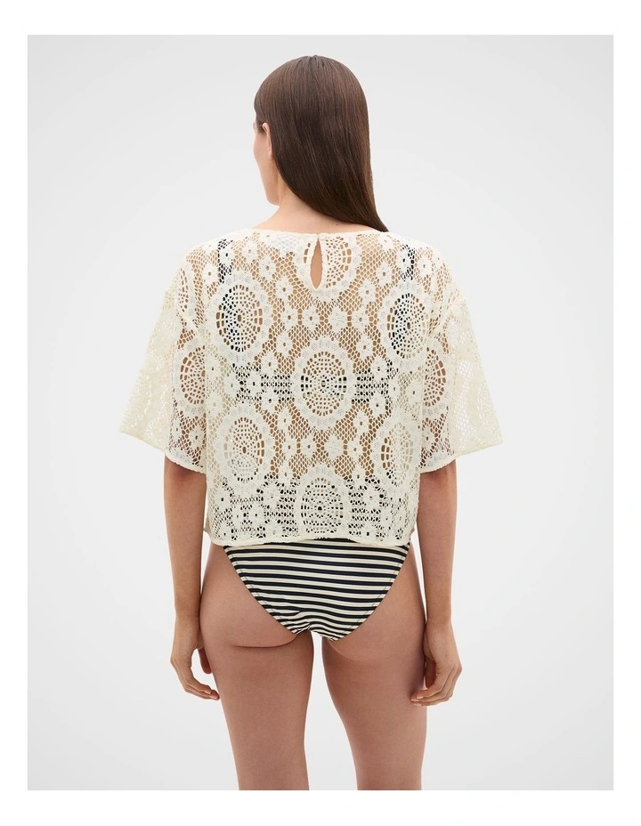 Crochet Lace Top in Coconut Cream image 3