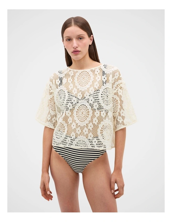 Crochet Lace Top in Coconut Cream image 4