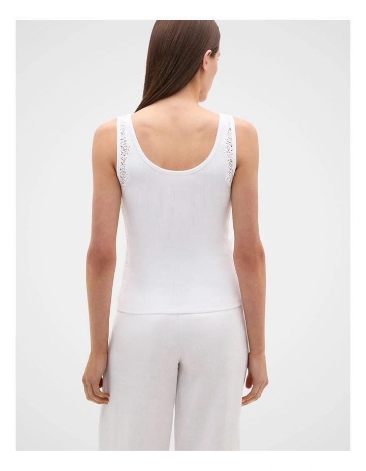Lace Panel Tank in Whisper White image 3