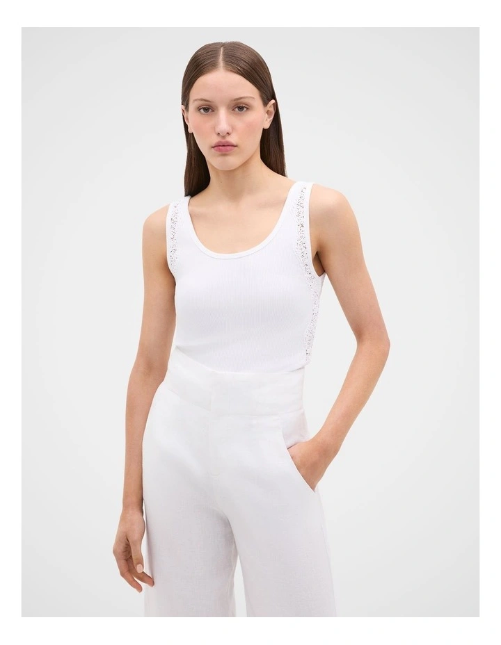 Lace Panel Tank in Whisper White image 4