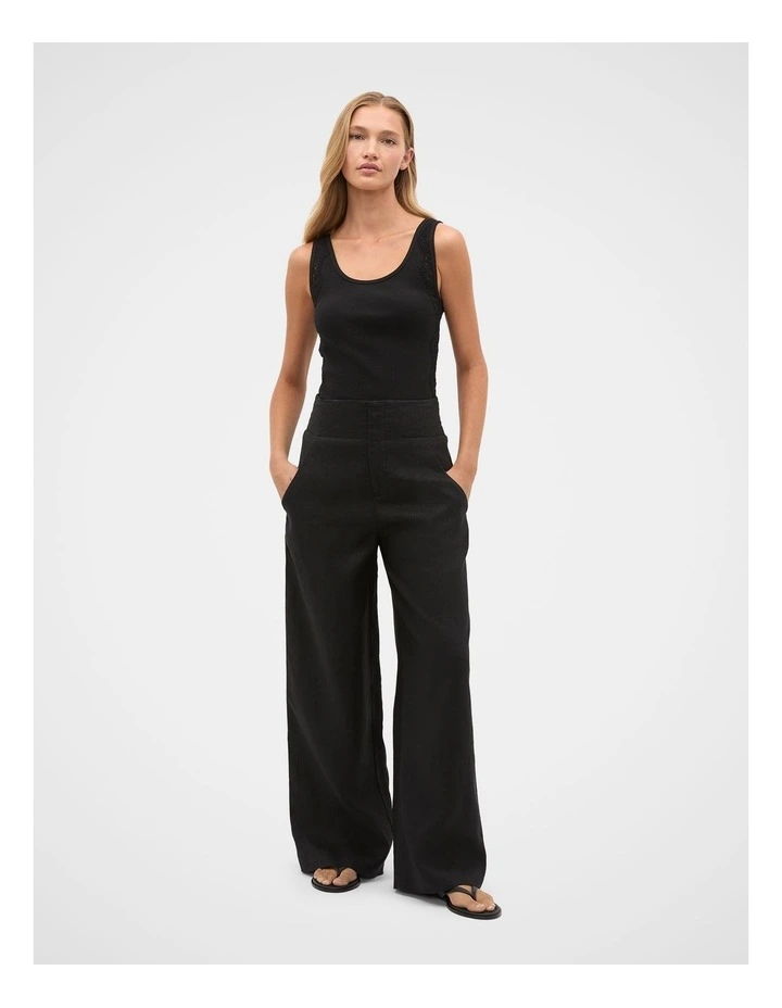 Lace Panel Tank in Black image 2