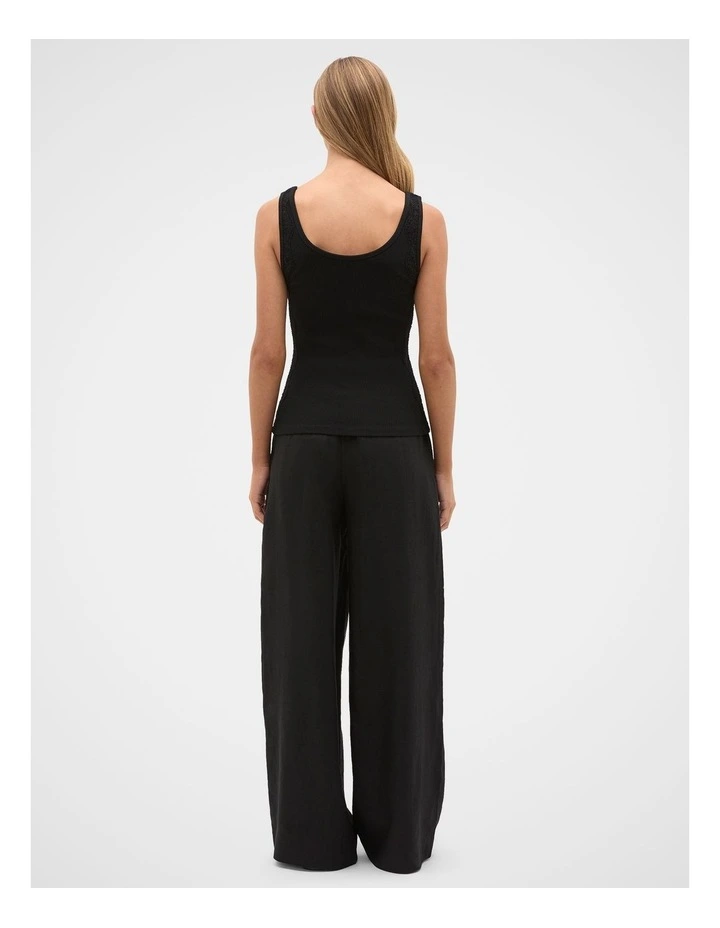 Lace Panel Tank in Black image 4
