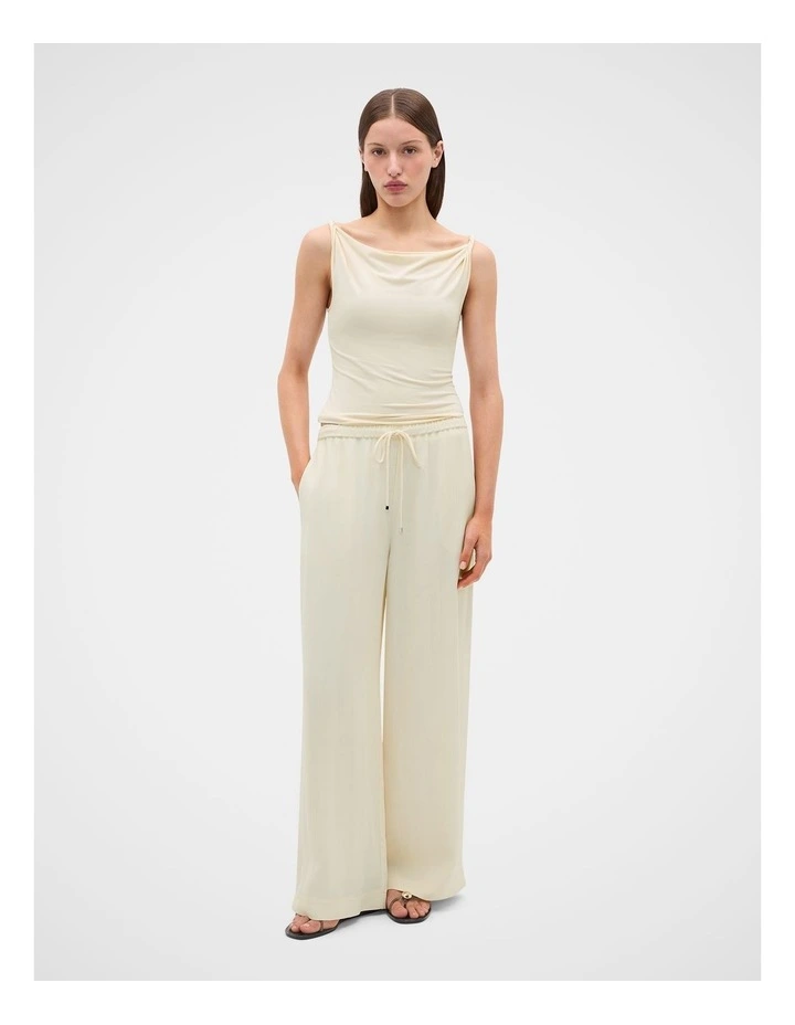 Twist Shoulder Drape Tank in Coconut Cream image 4