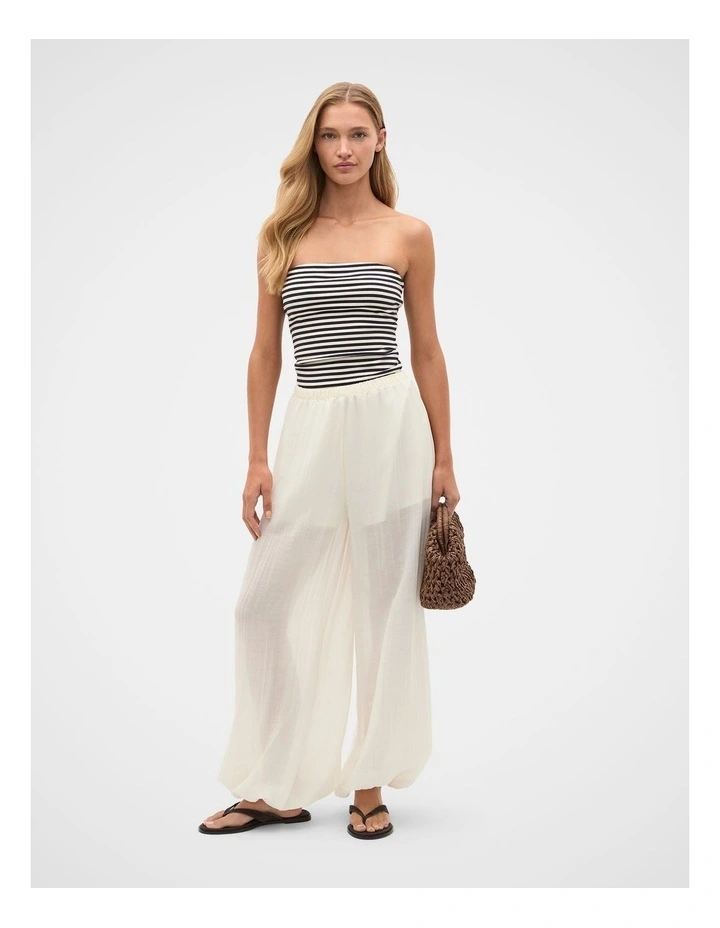 Strapless Rib Top in Twilight Blue Stripe image 2
