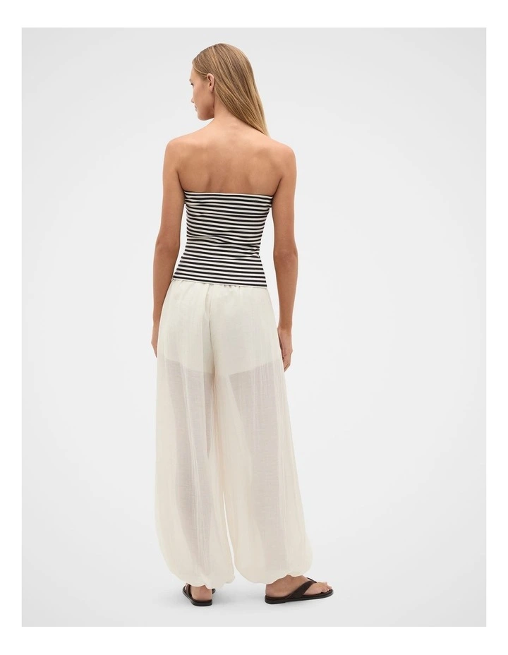 Strapless Rib Top in Twilight Blue Stripe image 4
