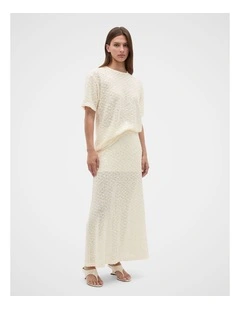Sequin Tee in Coconut Cream