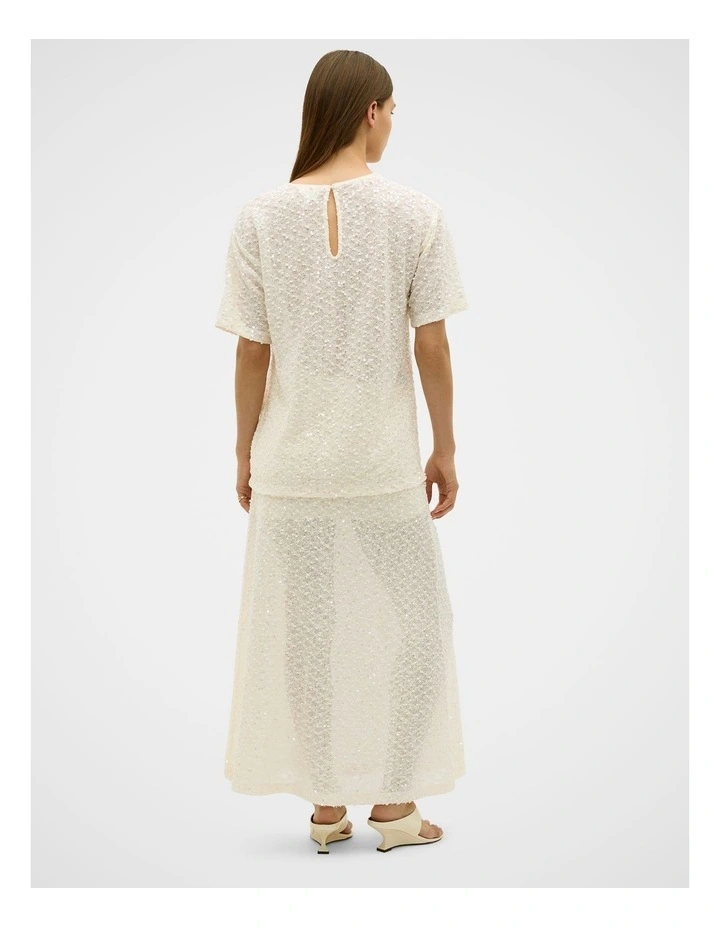 Sequin Tee in Coconut Cream image 3