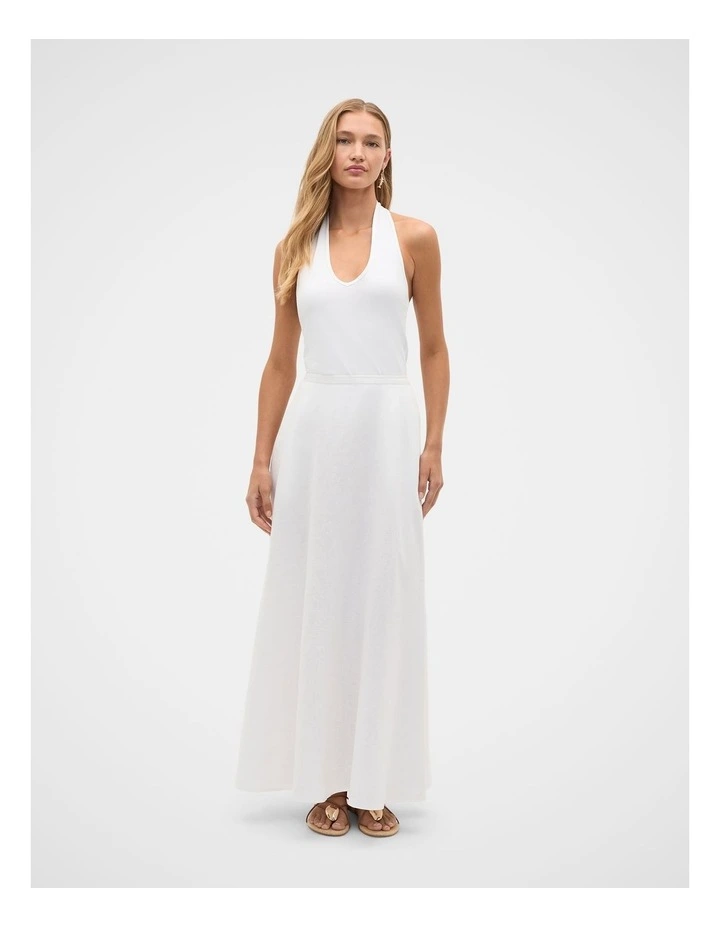 V Neck Halter Tank in Whisper White image 3