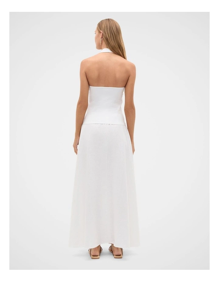 V Neck Halter Tank in Whisper White image 4