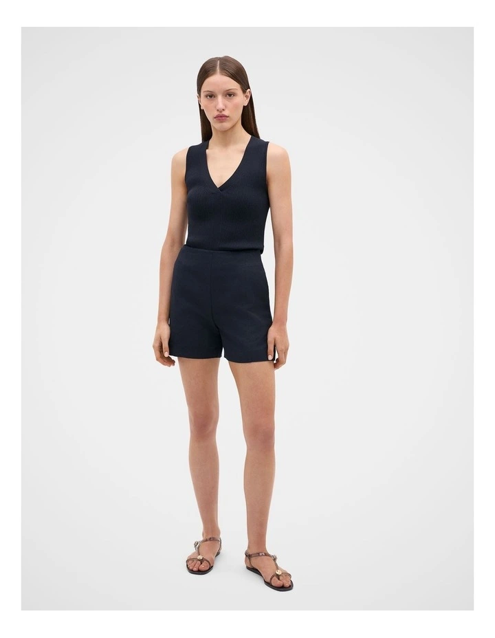 Cotton Blend V Neck Tank in Twilight Blue image 2