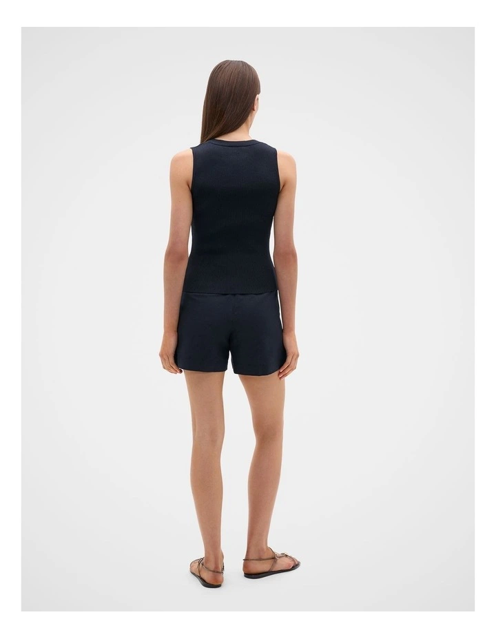 Cotton Blend V Neck Tank in Twilight Blue image 4