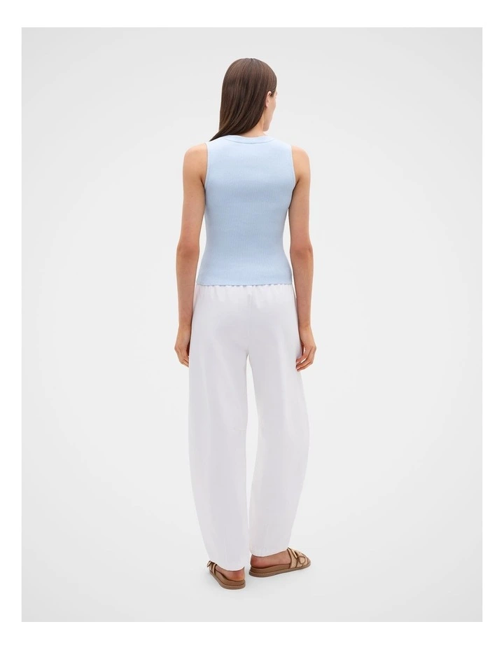 Cotton Blend V Neck Tank in Ice Blue image 4