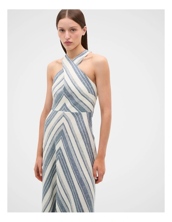 Linen Halter Midi Dress in image 2