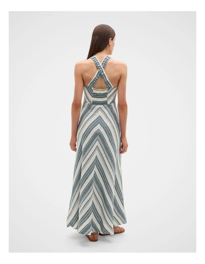 Linen Halter Midi Dress in image 3