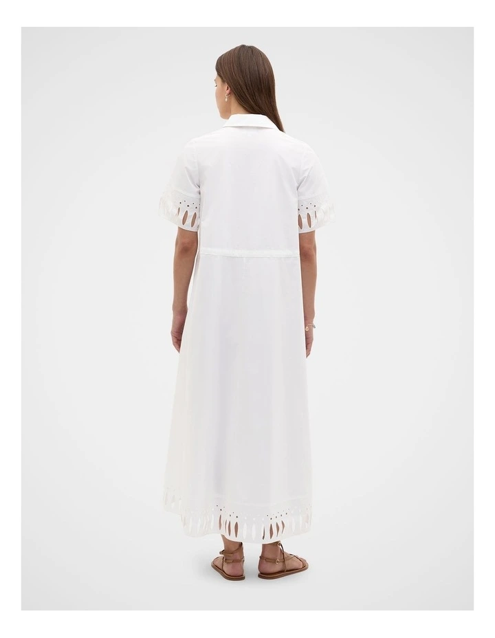 Poplin Cutwork Shirt Dress in Whisper White image 3