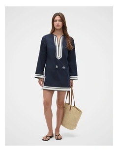 Tassel Mini Cover Up in Twilight Blue