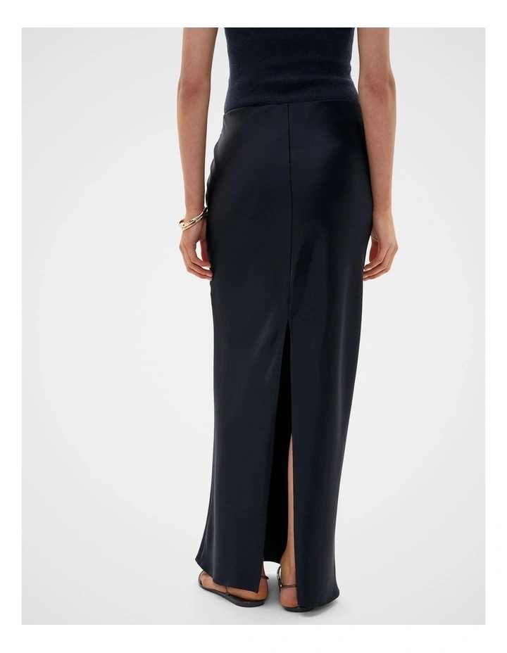 Satin Column Skirt in Twilight Blue image 3