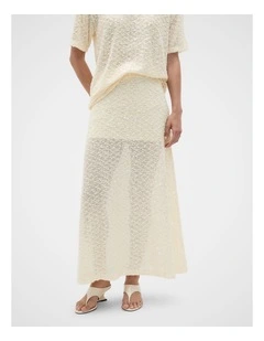 Sequin Maxi Skirt in Coconut Cream