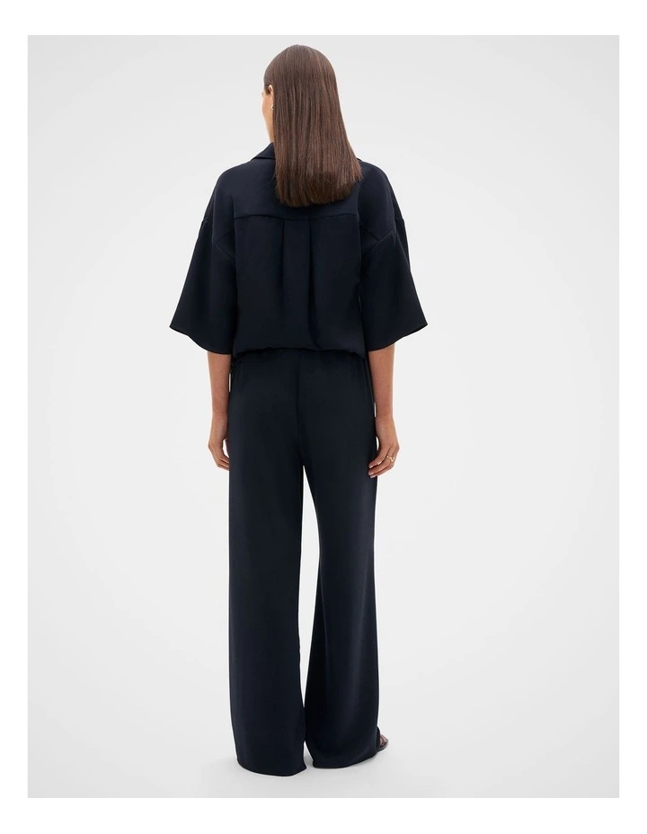 Woven Crepe Pant in Twilight Blue image 4