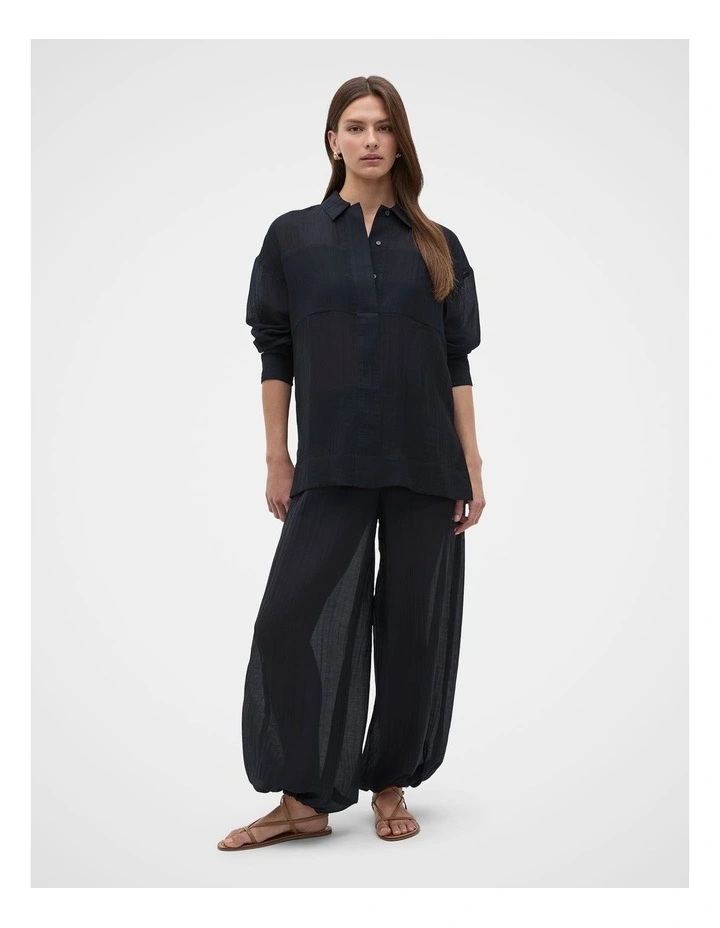Semi Sheer Crinkle Pant in Twilight Blue image 1